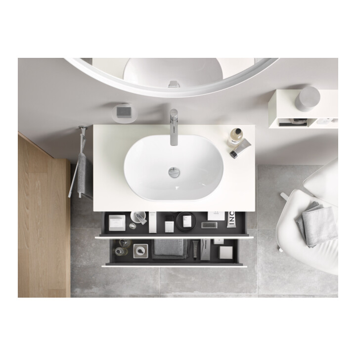 Duravit L-Cube Meuble sous lavabo 122x55 cm, blanc, 1 tiroir, 1 coulissant, suspendu