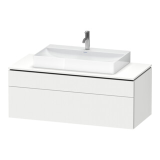 Duravit L-Cube Meuble sous-lavabo 122x55 cm, blanc mat, 1 tiroir, 1 coulissant, suspendu