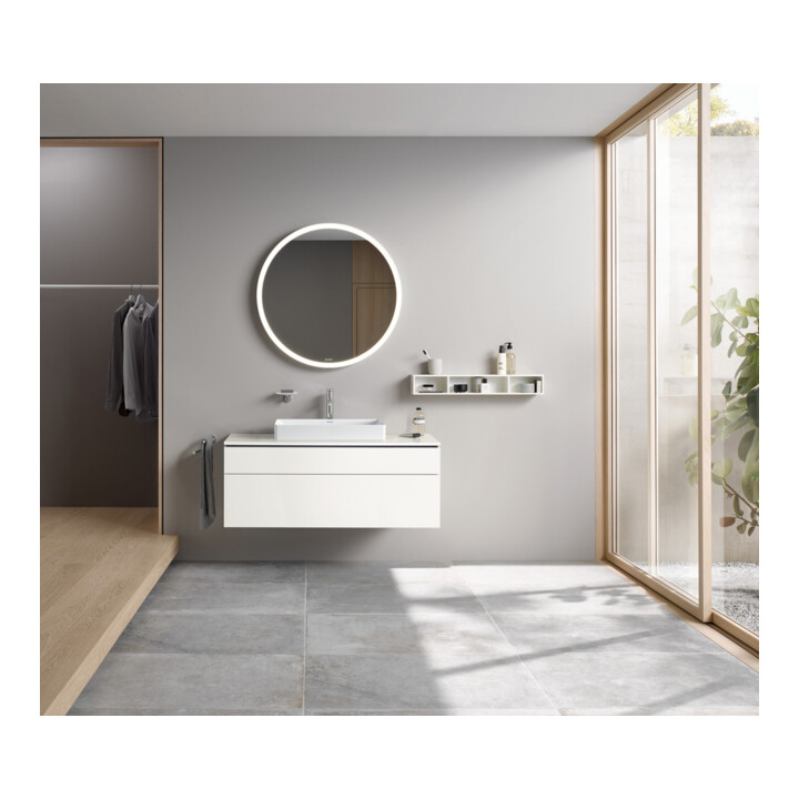 Duravit L-Cube Meuble sous lavabo 122x55 cm, blanc mat, 1 tiroir, 1 coulissant, suspendu
