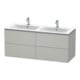 Duravit L-Cube Meuble sous lavabo 129x48,1x55 cm, 4 tiroirs, suspendu, béton gris-1