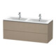 Duravit L-Cube Meuble sous lavabo 129x48,1x55cm, 2 tiroirs, suspendu, lin-1
