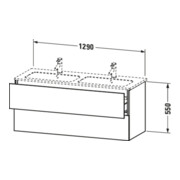 Duravit L-Cube Meuble sous lavabo 129x48,1x55cm, 2 tiroirs, suspendu, lin-3