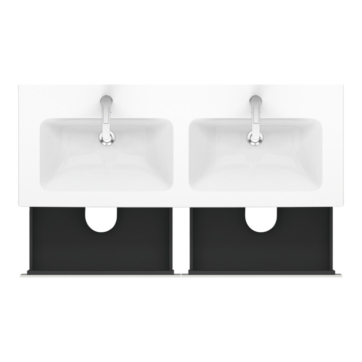 Duravit L-Cube meuble sous lavabo 129x48,1x55cm, 4 tiroirs, suspendu, blanc brillant
