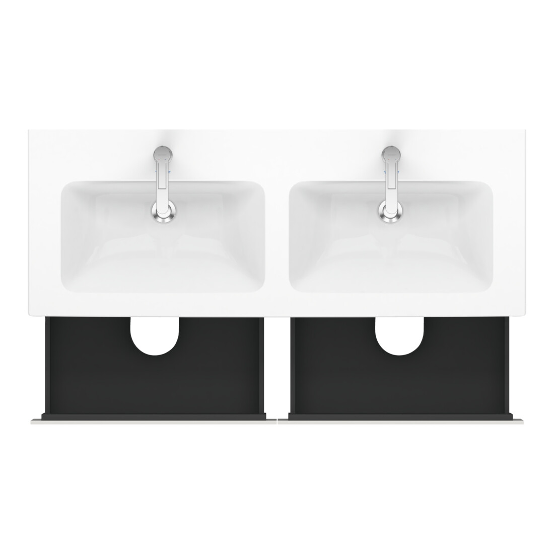 Duravit L-Cube meuble sous lavabo 129x48,1x55cm, 4 tiroirs, suspendu, blanc brillant