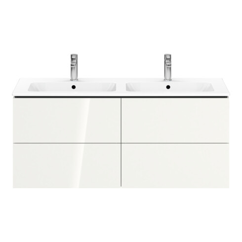 Duravit L-Cube meuble sous lavabo 129x48,1x55cm, 4 tiroirs, suspendu, blanc brillant