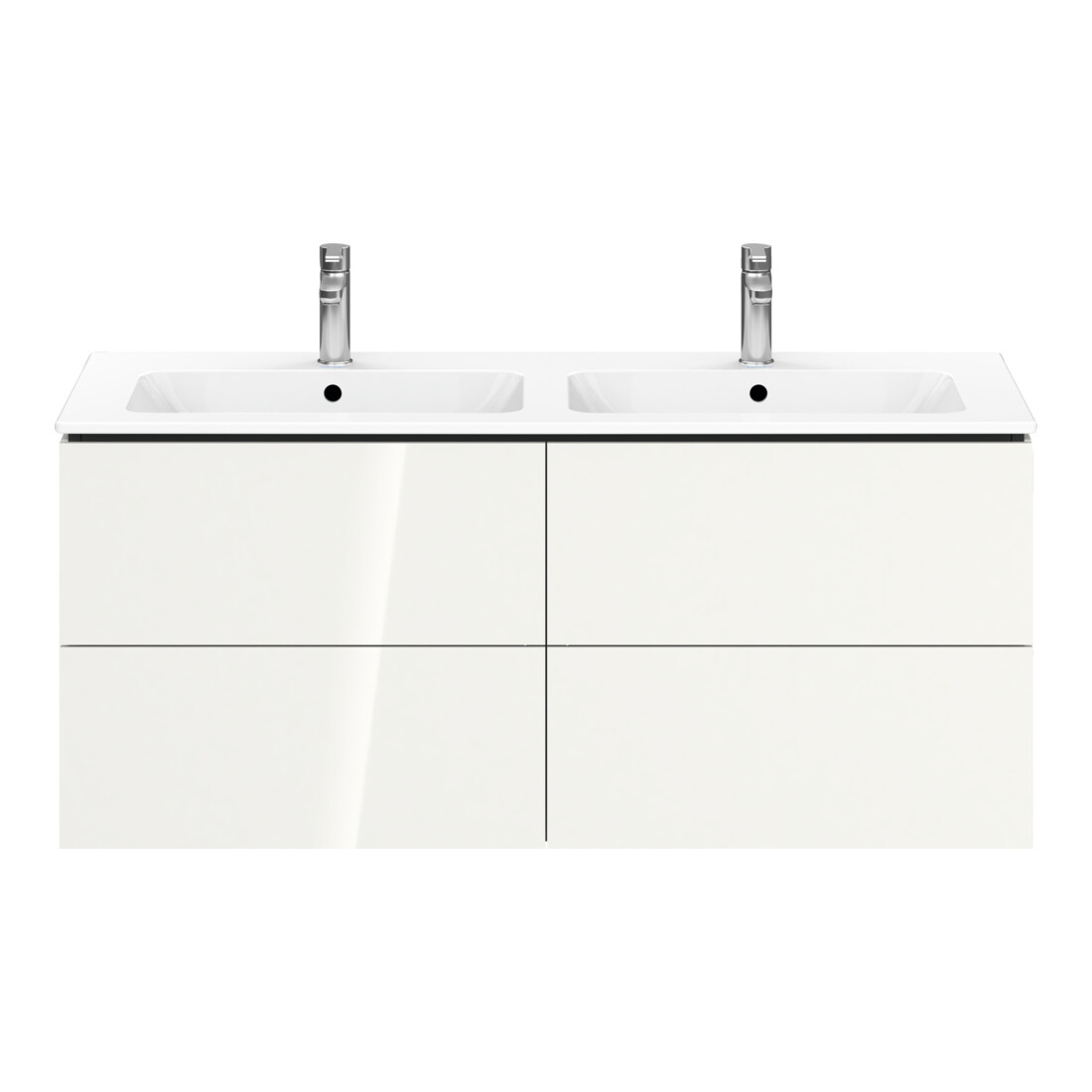 Duravit L-Cube meuble sous lavabo 129x48,1x55cm, 4 tiroirs, suspendu, blanc brillant