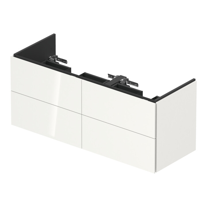 Duravit L-Cube meuble sous lavabo 129x48,1x55cm, 4 tiroirs, suspendu, blanc brillant