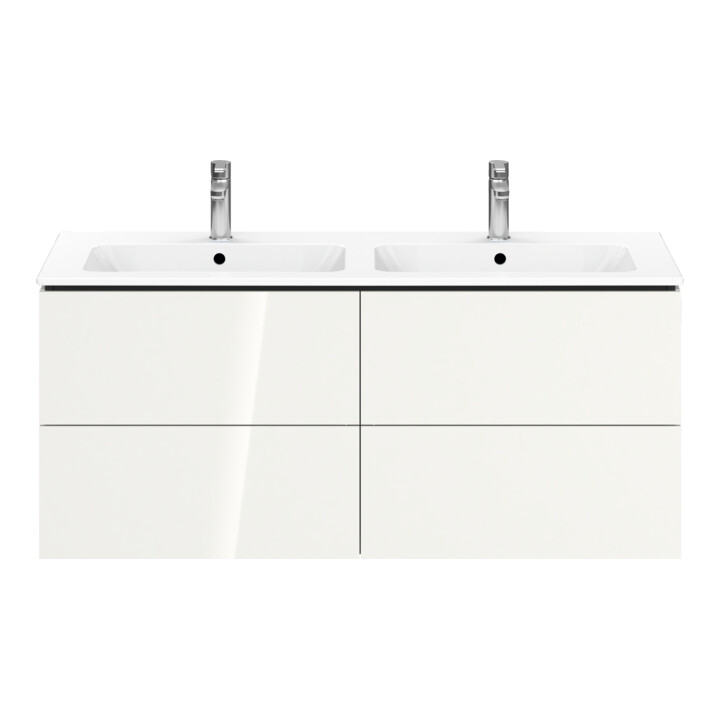 Duravit L-Cube meuble sous lavabo 129x48,1x55cm, 4 tiroirs, suspendu, blanc brillant