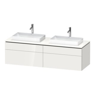 Duravit L-Cube Meuble sous lavabo 162x55x48,2 cm, 2 tiroirs, blanc brillant, système coulissant
