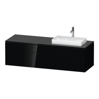 Duravit L-Cube Meuble sous lavabo 162x55x48,2 cm, 2 tiroirs, bois, AS droite, blanc brillant