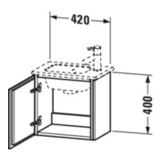 Duravit L-Cube Meuble sous lavabo 42x29,4x40 cm, suspendu, porte droite, basalte mat-4