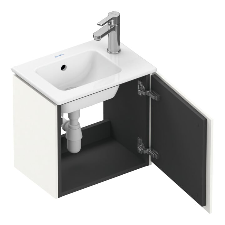 Duravit L-Cube meuble sous lavabo 42x29,4x40 cm, suspendu, porte droite, blanc brillant