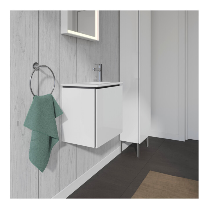Duravit L-Cube meuble sous lavabo 42x29,4x40 cm, suspendu, porte droite, blanc brillant