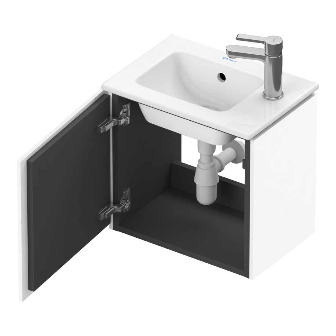 Duravit L-Cube Meuble sous lavabo 42x29,4x40 cm, suspendu, porte gauche, blanc mat