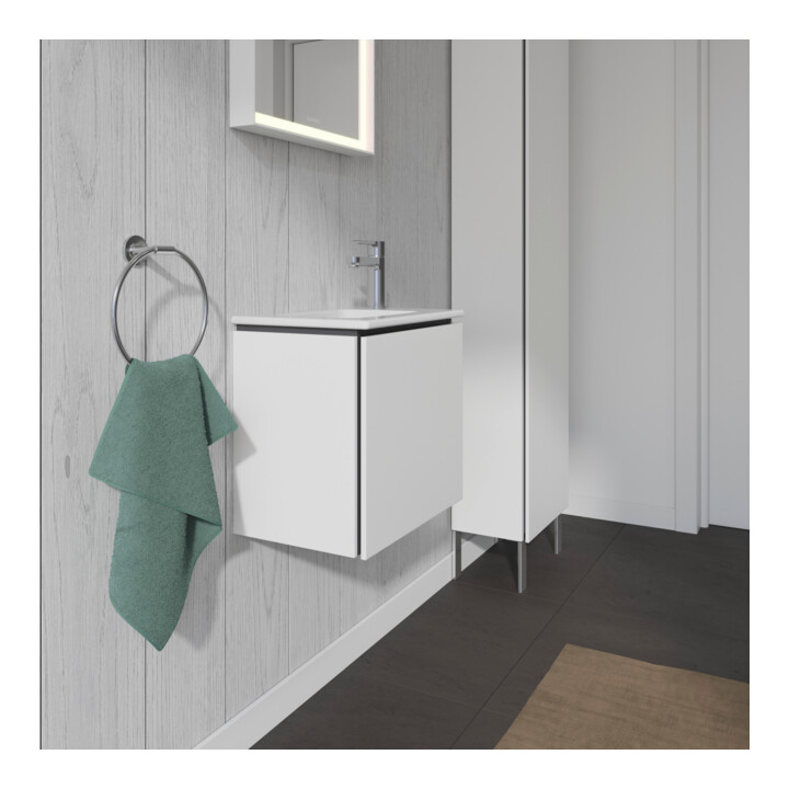 Duravit L-Cube Meuble sous lavabo 42x29,4x40 cm, suspendu, porte gauche, blanc mat