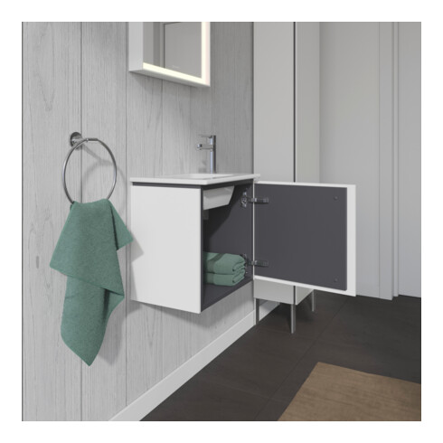 Duravit L-Cube Meuble sous lavabo 42x29,4x40 cm, suspendu, porte gauche, blanc mat
