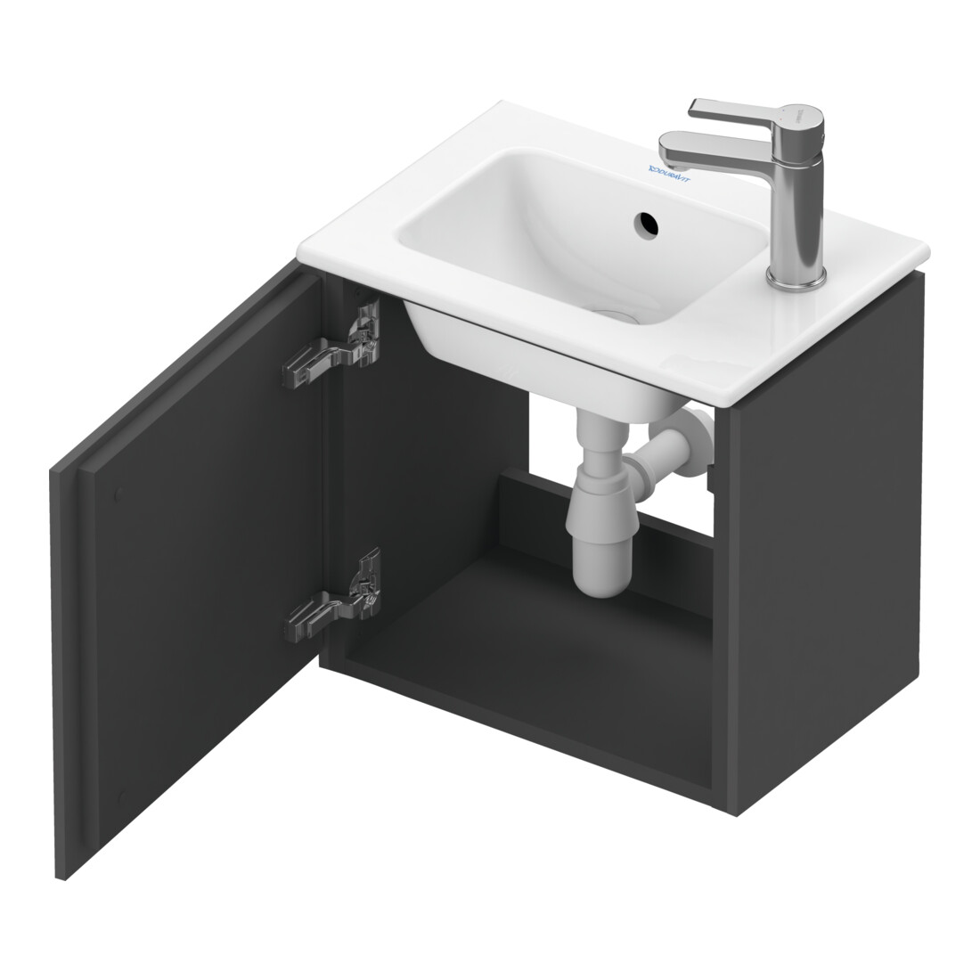 Duravit L-Cube Meuble sous lavabo 42x29,4x40 cm, suspendu, porte gauche, graphite mat