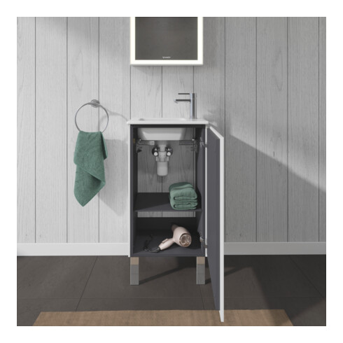 Duravit L-Cube Meuble sous lavabo 42x29,4x70,4 cm, debout, porte gauche, blanc mat