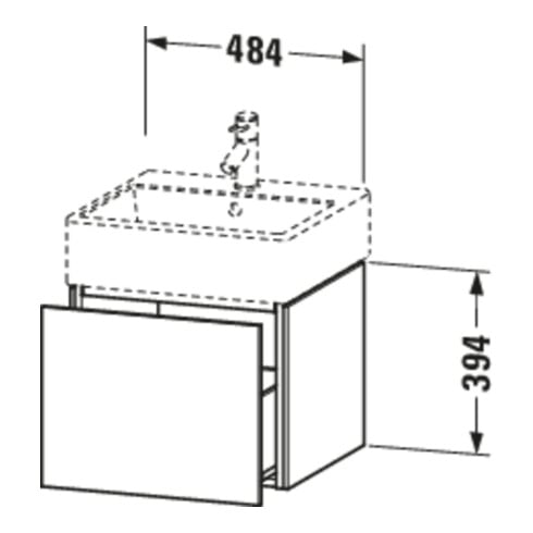 Duravit L-Cube Meuble sous lavabo 48,4x45,9 cm, chêne naturel, 1 tiroir, suspendu