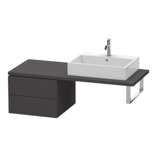 Duravit L-Cube Meuble sous lavabo 52x54,7 cm, graphite mat, f Kons, 2 tiroirs
