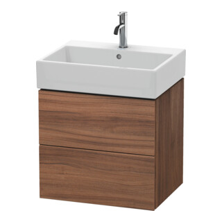 Duravit L-Cube Meuble sous lavabo 58,4 x 45,9 cm, noyer naturel, 2 tiroirs, suspendu