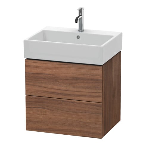 Duravit L-Cube Meuble sous lavabo 58,4 x 45,9 cm, noyer naturel, 2 tiroirs, suspendu