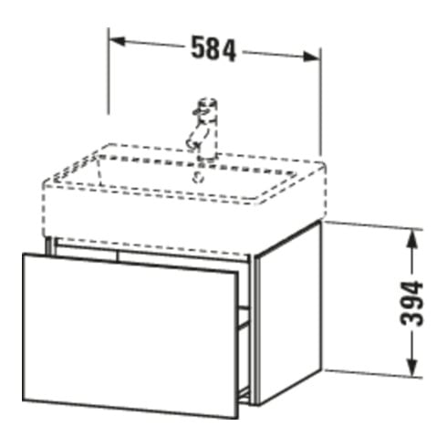 Duravit L-Cube Meuble sous lavabo 58,4x45,9 cm, tau mat, 1 tiroir, suspendu