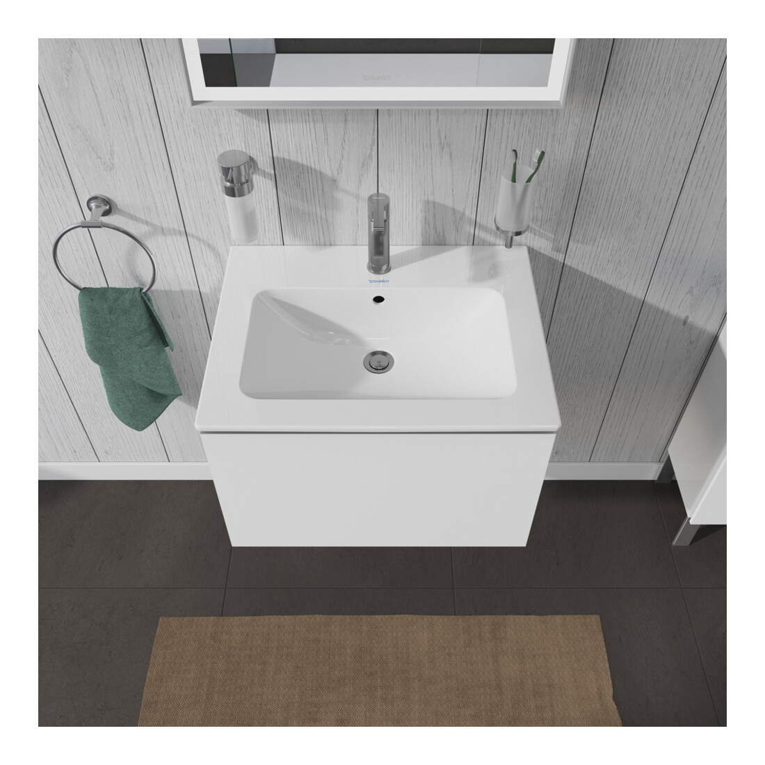 Duravit L-Cube Meuble sous lavabo 62x48,1 cm, blanc brillant, 1 tiroir, suspendu
