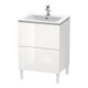 Duravit L-Cube Meuble sous lavabo 62x48,1 cm, blanc brillant, 2 tiroirs, sur pied-1