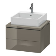 Duravit L-Cube Meuble sous lavabo 62x54,7 cm, blanc brillant, pour console, 2 tiroirs