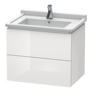 Duravit L-Cube Meuble sous lavabo 67x46,9 cm, blanc brillant, 2 tiroirs, suspendu