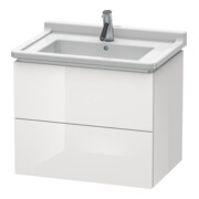 Duravit L-Cube Meuble sous lavabo 67x46,9 cm, blanc brillant, 2 tiroirs, suspendu