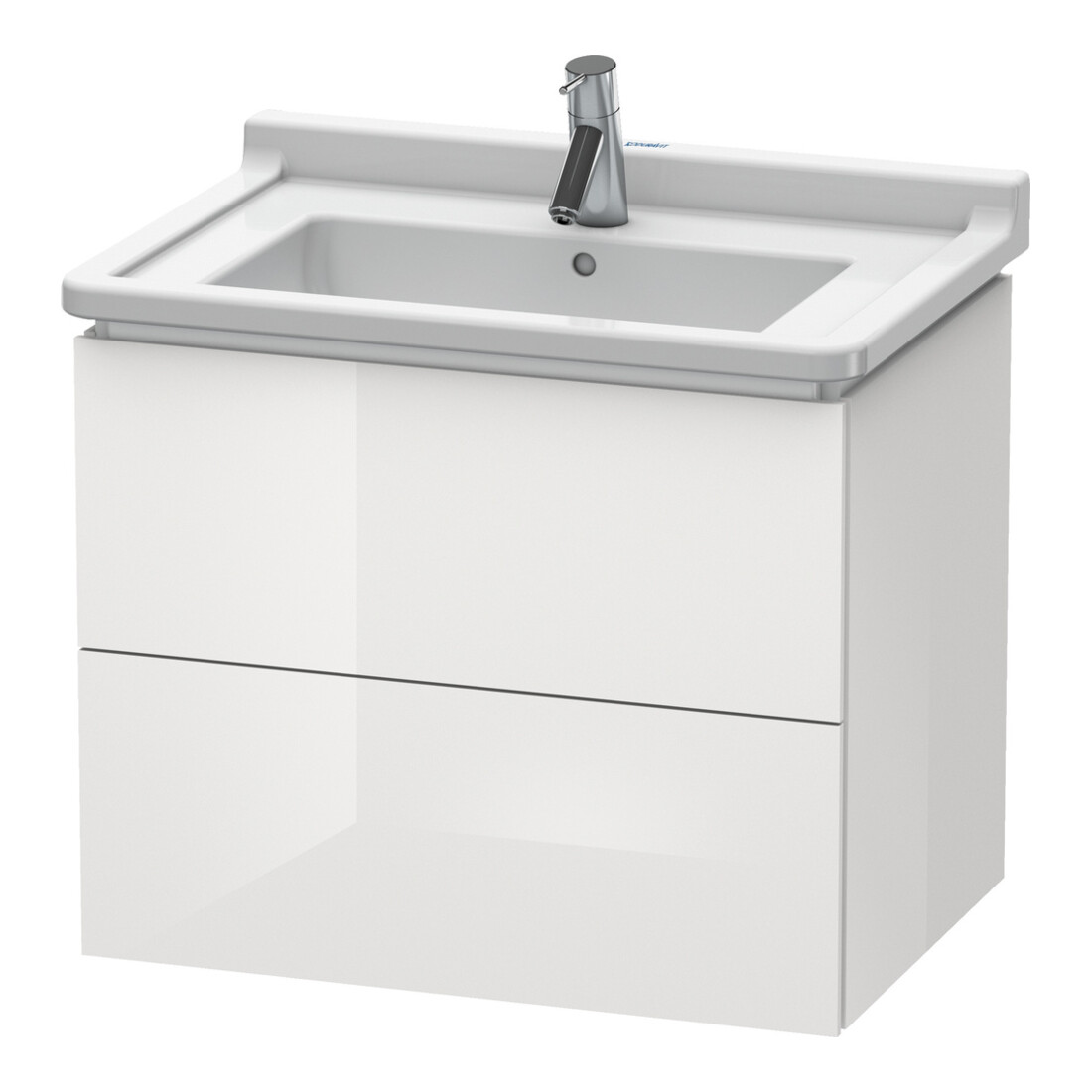 Duravit L-Cube Meuble sous lavabo 67x46,9 cm, blanc brillant, 2 tiroirs, suspendu