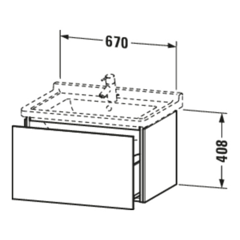 Duravit L-Cube Meuble sous lavabo 67x46,9 cm, graphite mat, 1 tiroir, suspendu