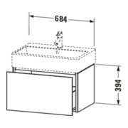 Duravit L-Cube Meuble sous lavabo 68,4x45,9 cm, graphite mat, 1 tiroir, suspendu-3