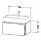 Duravit L-Cube Meuble sous lavabo 78,4 x 45,9 cm, blanc brillant, 1 tiroir, mural
