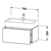 Duravit L-Cube Meuble sous lavabo 78,4 x 45,9 cm, blanc brillant, 1 tiroir, mural-4