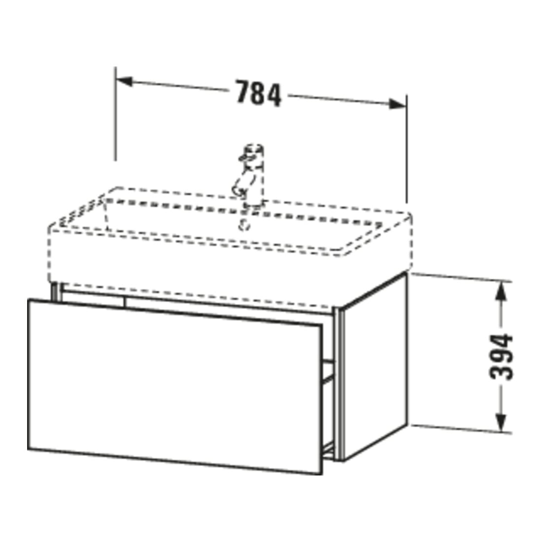 Duravit L-Cube Meuble sous lavabo 78,4 x 45,9 cm, blanc mat, 1 tiroir, suspendu