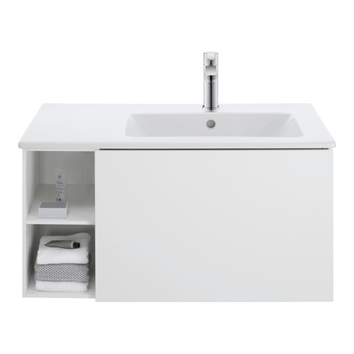 Duravit L-Cube Meuble sous lavabo 82x48,1x40 cm, 1 tiroir, évier à droite, blanc mat
