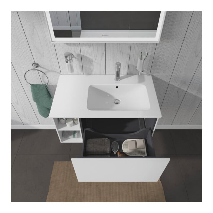 Duravit L-Cube Meuble sous lavabo 82x48,1x40 cm, 1 tiroir, évier à droite, blanc mat