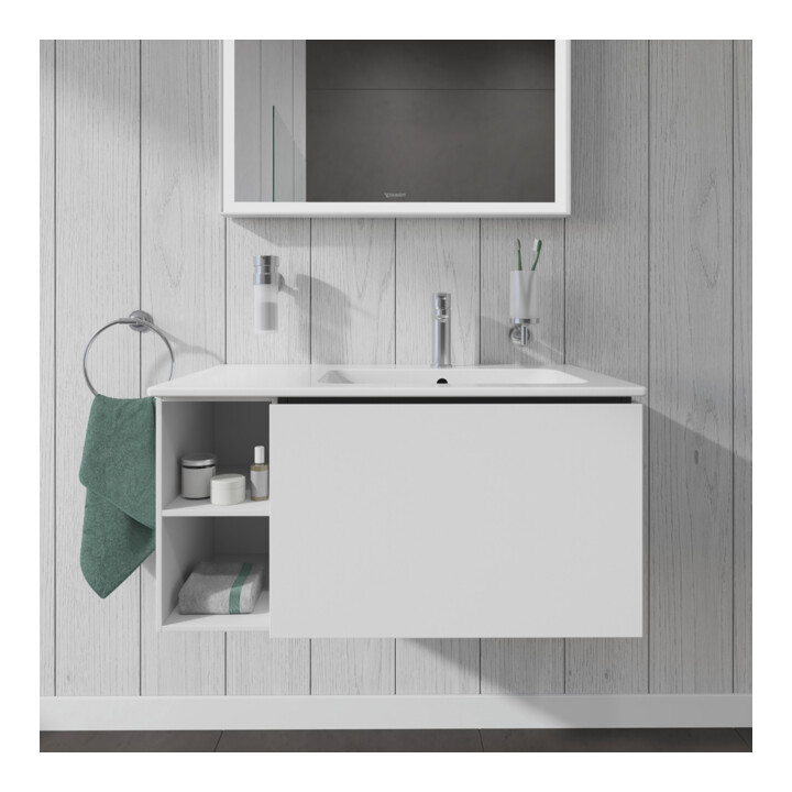 Duravit L-Cube Meuble sous lavabo 82x48,1x40 cm, 1 tiroir, évier à droite, blanc mat