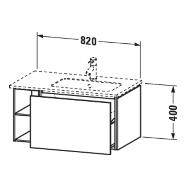Duravit L-Cube Meuble sous lavabo 82x48,1x40 cm, 1 tiroir, évier à droite, blanc mat