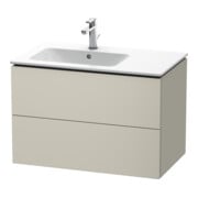 Duravit L-Cube Meuble sous lavabo 82x48,1x55 cm, 2 tiroirs, cuvette à gauche, taupe mat