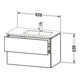 Duravit L-Cube Meuble sous lavabo 82x48,1x55 cm, 2 tiroirs, évier marm. à droite-4