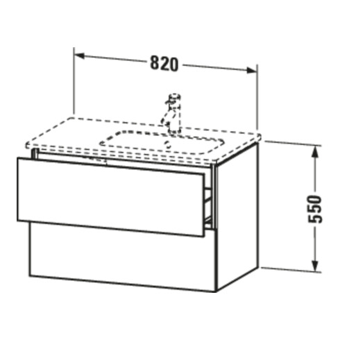 Duravit L-Cube Meuble sous lavabo 82x48,1x55 cm, 2 tiroirs, évier marm. à droite
