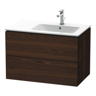 Duravit L-Cube Meuble sous-lavabo 82x48,1x55 cm, 2 tiroirs, Noyer brossé, droite