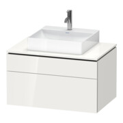 Duravit L-Cube Meuble sous lavabo 82x55 cm, blanc brillant, 1 tiroir, 1 coulissant, suspendu