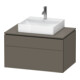 Duravit L-Cube Meuble sous lavabo 82x55 cm, gris mat, 1 porte, 1 tiroir, suspendu-1