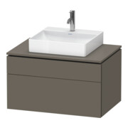 Duravit L-Cube Meuble sous lavabo 82x55 cm, gris mat, 1 porte, 1 tiroir, suspendu