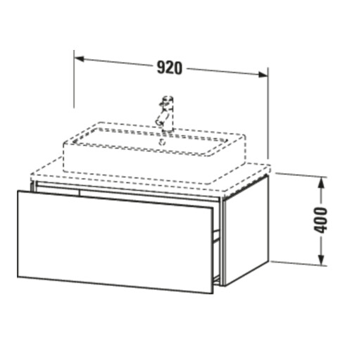 Duravit L-Cube Meuble sous lavabo 92x54,7 cm, lin, pour console, 1 tiroir